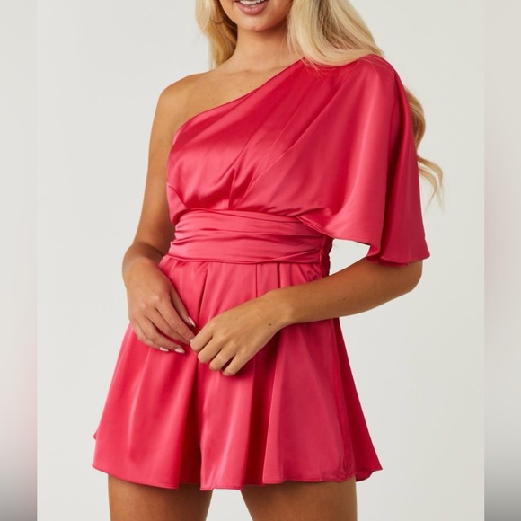 Do + BE melon one shoulder romper sz M - Picture 4 of 4